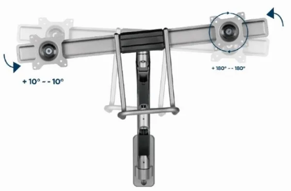 GEMBIRD MA-WA2-02 Gembird Podesivi dupli zidni drzac za monitor,tilt, 17-32 max.2x8kg Slika 1