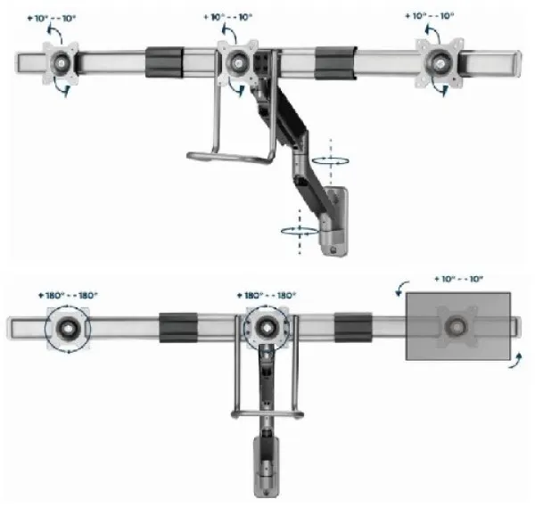 GEMBIRD MA-WA3-01 * Gembird Podesivi zidni drzac za tri monitor,tilt, 17-27 max.3x6kg (6356) Slika 2