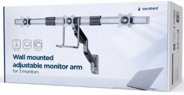 GEMBIRD MA-WA3-01 * Gembird Podesivi zidni drzac za tri monitor,tilt, 17-27 max.3x6kg (6356) Slika 1