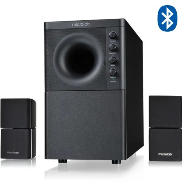 MICROLAB Microlab X3BT Aktivni drveni zvucnici 2.1 sistem 98W RMS, 3,5mm, Bluetooth Slika 4