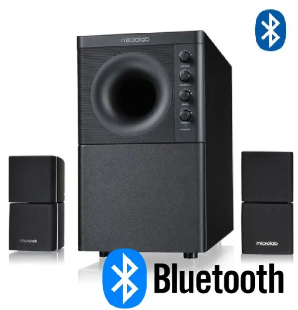 MICROLAB Microlab X3BT Aktivni drveni zvucnici 2.1 sistem 98W RMS, 3,5mm, Bluetooth Slika 1