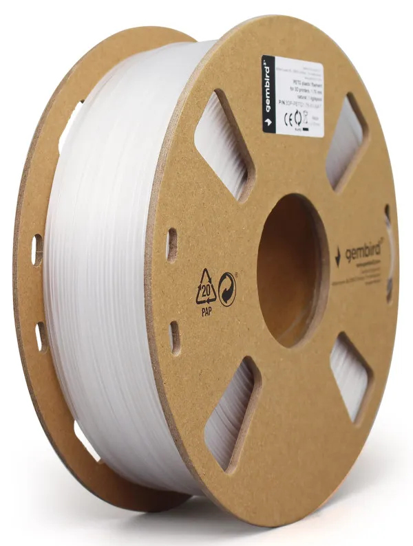 GEMBIRD 3DP-PETG1.75-01-W PETG Filament za 3D stampac 1.75mm, kotur 1KG WHITE Slika 2
