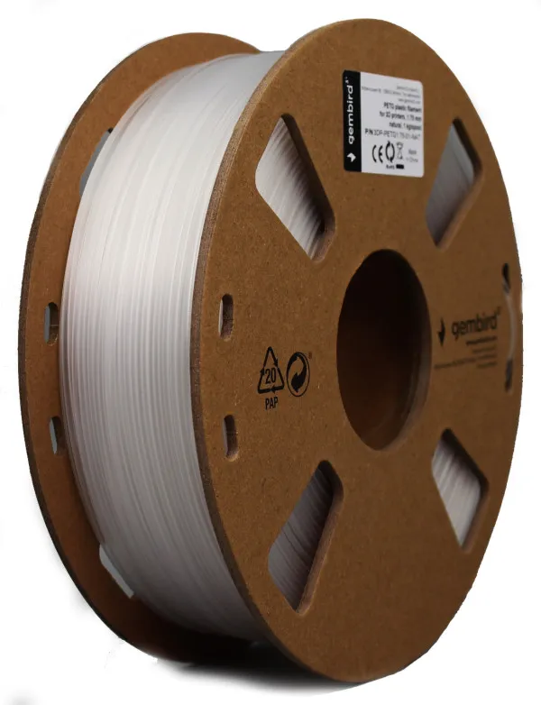 GEMBIRD 3DP-PETG1.75-01-NAT PETG Filament za 3D stampac 1.75mm, kotur 1KG Natural Slika 3
