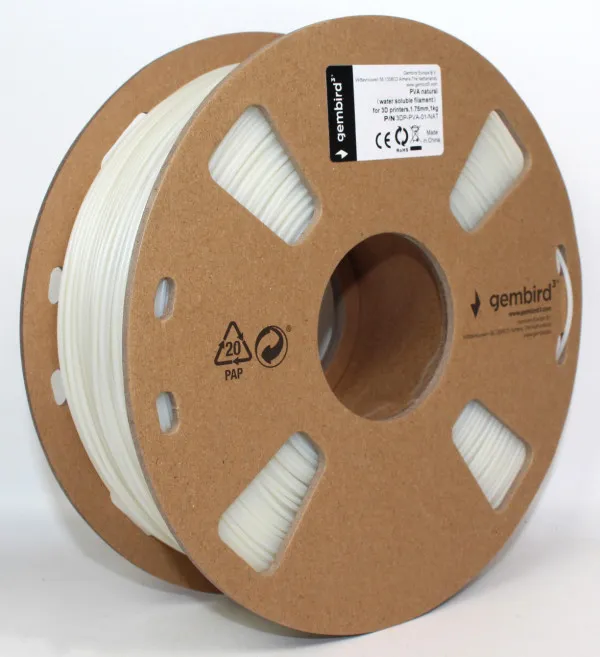 GEMBIRD 3DP-PVA-01-NAT * PVA Filament za 3D stampac 1.75mm, kotur 1KG (filament rastvorljiv u vodi) NATURAL Slika 3