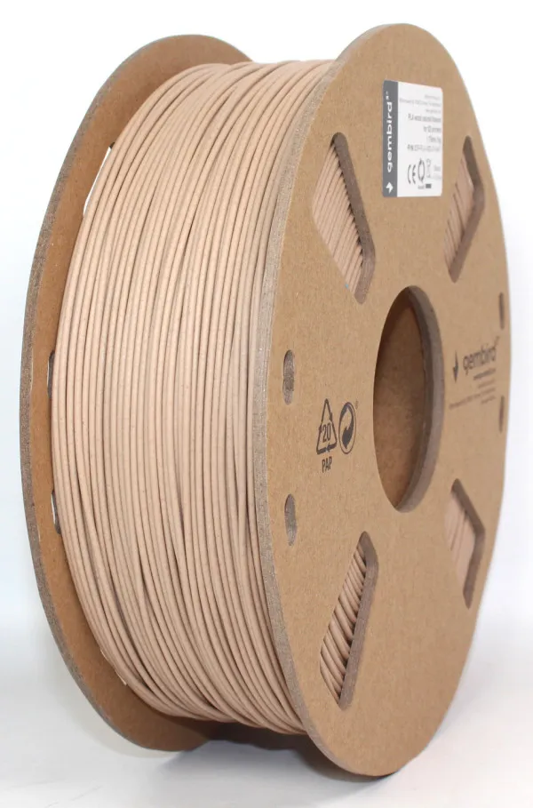 GEMBIRD 3DP-PLA-WD-01-NAT PLA Filament za 3D stampac 1.75mm, kotur 1KG wood natural Slika 1