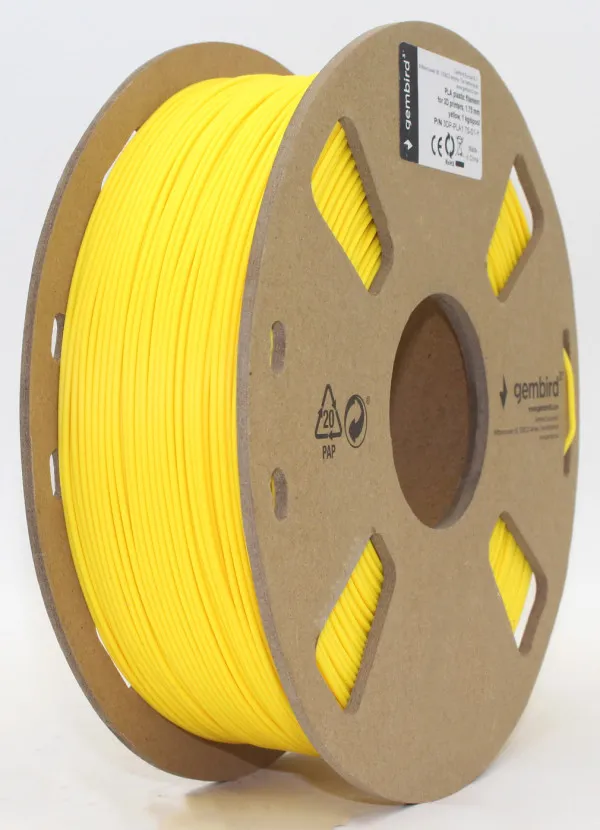 GEMBIRD 3DP-PLA1.75-01-Y PLA Filament za 3D stampac 1.75mm, kotur 1KG YELLOW Slika 1