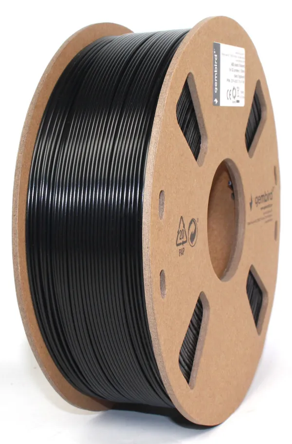GEMBIRD 3DP-ABS1.75-01-BK ABS Filament za 3D stampac 1.75mm, kotur 1KG BLACK Slika 1