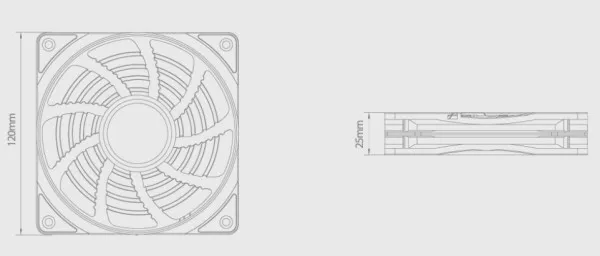 DEEPCOOL DeepCool RF120B 120x120x25mm ventilator BLUE LED hydro bearing 1300rpm 49CFM 22dBa Slika 8