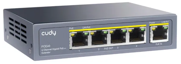 CUDY Cudy POE40 60W/30W Gigabit POE+ Extender, 802.3af/802.3at Standard, Data Power 100 Meters, Metal Slika 5