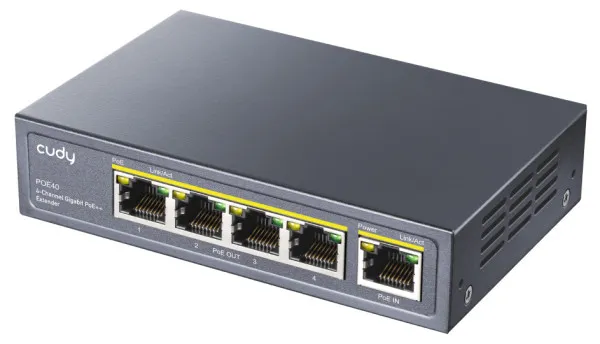 CUDY Cudy POE40 60W/30W Gigabit POE+ Extender, 802.3af/802.3at Standard, Data Power 100 Meters, Metal Slika 2