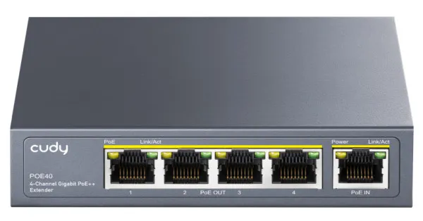 CUDY Cudy POE40 60W/30W Gigabit POE+ Extender, 802.3af/802.3at Standard, Data Power 100 Meters, Metal Slika 4