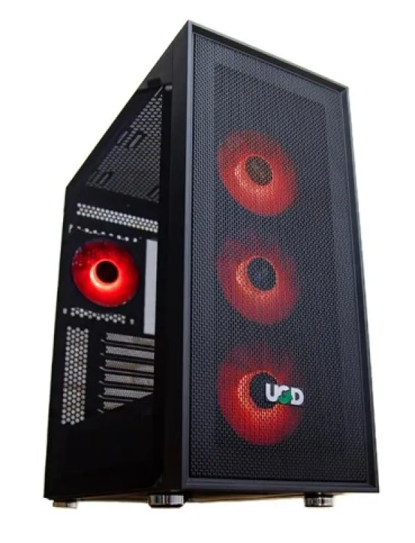UGD Kuciste Elite 3718 Midi Tower, ATX, ugradjena 4 RGB kulera, Crno Slika 1