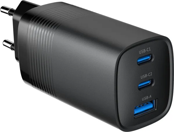 GEMBIRD TA-UC-PDQC65-01-BK Gembird 3-port 65W GaN USB PowerDelivery fast charger, black Slika 5
