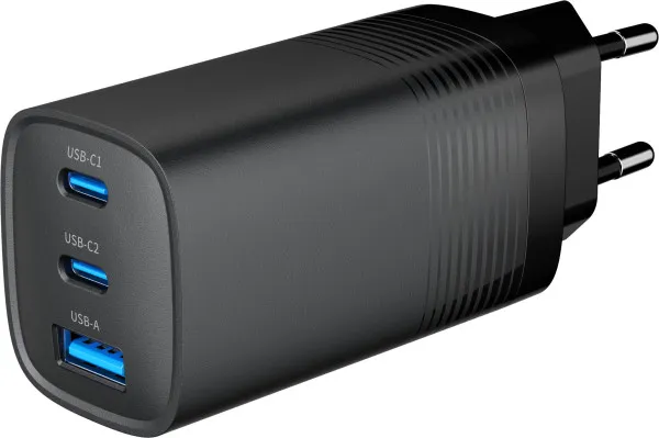 GEMBIRD TA-UC-PDQC65-01-BK Gembird 3-port 65W GaN USB PowerDelivery fast charger, black Slika 2