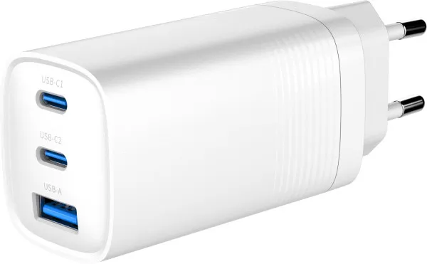GEMBIRD TA-UC-PDQC65-01-W Gembird 3-port 65W GaN USB PowerDelivery fast charger, white Slika 1