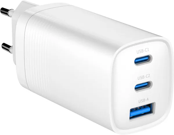 GEMBIRD TA-UC-PDQC65-01-W Gembird 3-port 65W GaN USB PowerDelivery fast charger, white Slika 5