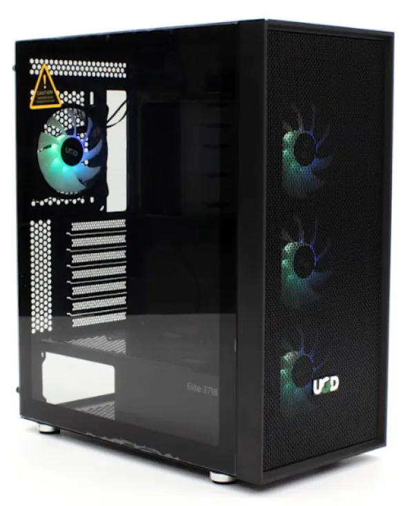 UGD Kuciste Elite 3718 Midi Tower, ATX, ugradjena 4 RGB kulera, Crno Slika 6