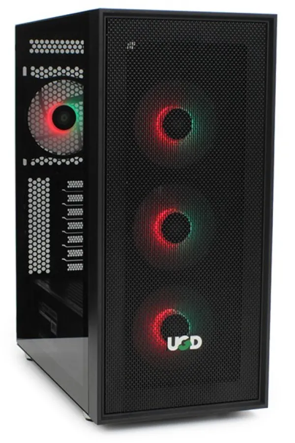 UGD Kuciste Elite 3718 Midi Tower, ATX, ugradjena 4 RGB kulera, Crno Slika 7