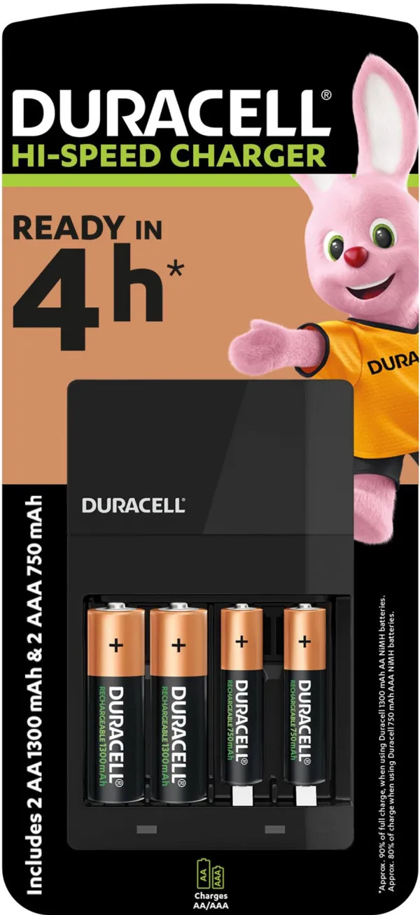 DURACELL Duracell CEF14 PUNJAC + punjive baterije 2xAA NiMH 1300mAH+ 2xAAA 750mAh( Hi speed 4h, auto-OFF) Slika 3