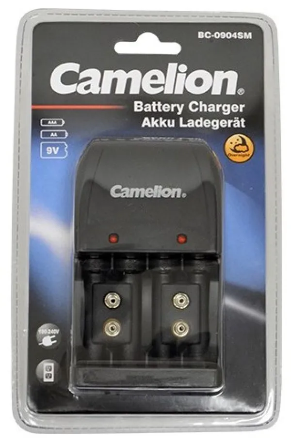 Camelion BC-0904 SM, Punjac baterija AA/AAA/9V LED indikator, Crni Slika 1