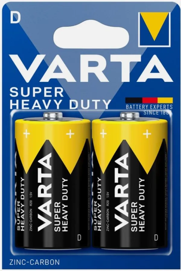 VARTA Superlife Tip D 1.5V R20 SUPER HEAVY DUTY, PAK2 CK, Cink-karbon baterije Slika 1