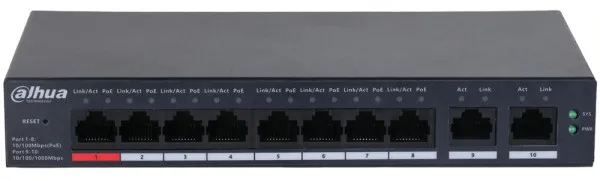 Dahua CS4010-8ET-110 SMART UPRAVLJIVI LAYER 2 POE 8-PORTNI SWITCH SA 2 UPLINK-A Slika 3