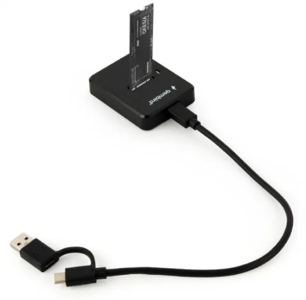 GEMBIRD DD-U3M2 Gembird Desktop USB Type-C M.2 SATA & NVME SSD drive docking station, black Slika 2