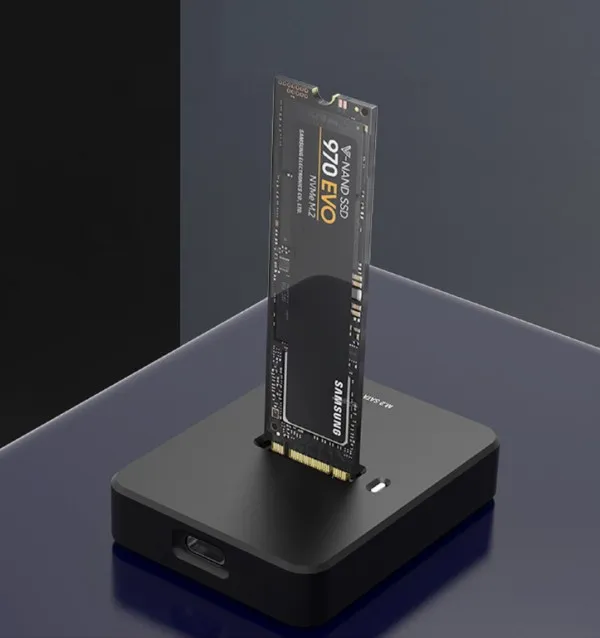 GEMBIRD DD-U3M2 Gembird Desktop USB Type-C M.2 SATA & NVME SSD drive docking station, black Slika 3