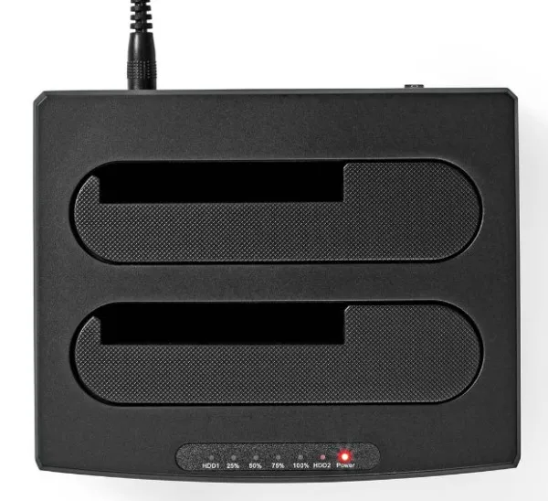 NEDIS HDDUDB3210BK Nedis USB 3.2 DUPLI docking station za 2.5/3.5 SATA hard diskove, Kloniranje max 8TB Slika 7