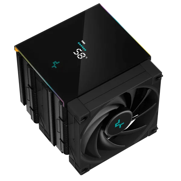 DEEPCOOL DeepCool AK620 Digital 6xHeat Pipe, Real-Time CPU Screen, 260W 2x120mm 1850rpm 69CFM Black Intel/AMD Slika 1