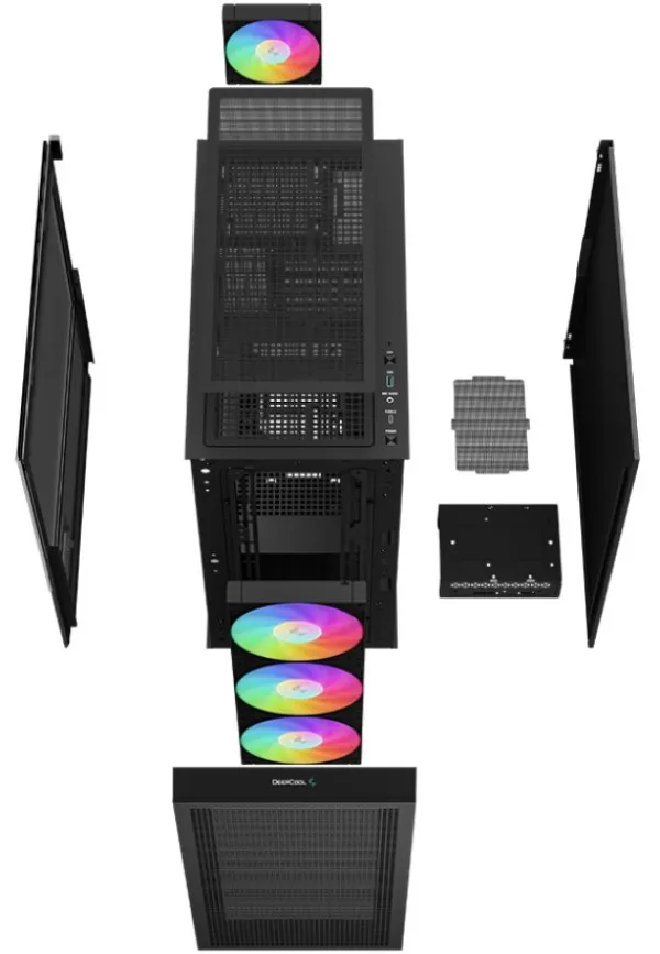 DEEPCOOL DeepCool CH560 DIGITAL ATX Kuciste, Dual Status Display, 3xLED 140mm +1x120mm, Staklena strana,USB-C Slika 7