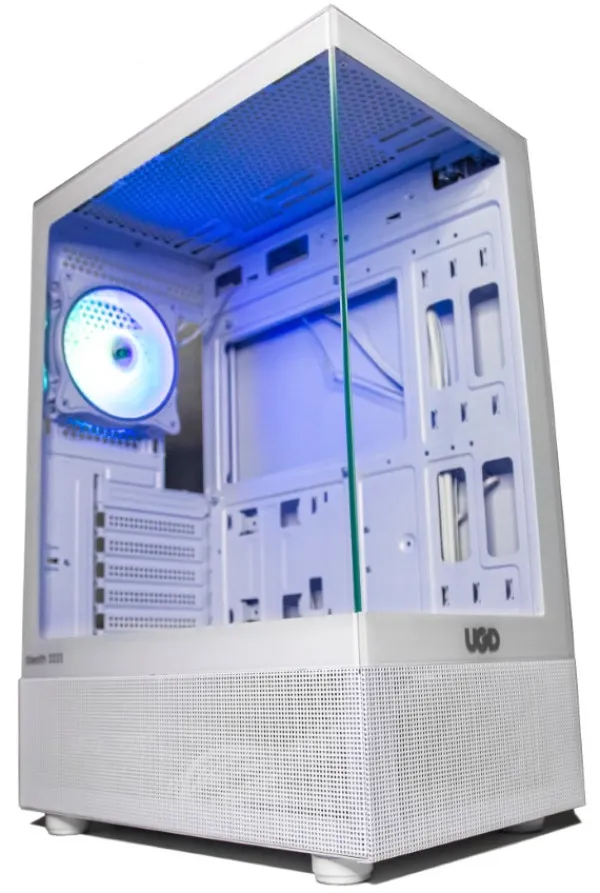 UGD Kuciste Stealth 3333 ATX, staklena prednja i bocna strana, ugradjen 1x ARGB kuler, Belo Slika 10
