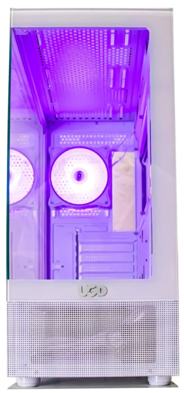 UGD Kuciste Stealth 3333 ATX, staklena prednja i bocna strana, ugradjen 1x ARGB kuler, Belo Slika 6