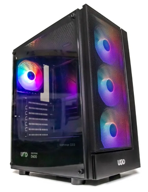 UGD Kuciste Hammer 3313, ATX, providna stranica, ugradjena 4xRGB kulera, Crno Slika 5