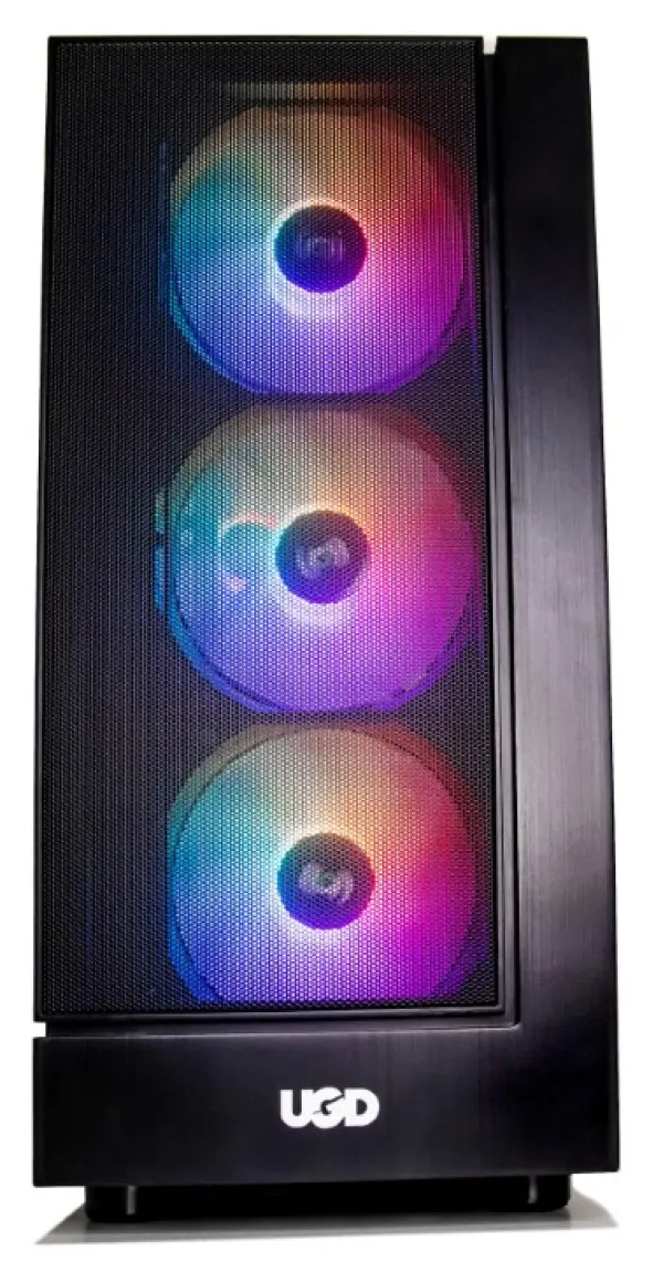 UGD Kuciste Hammer 3313, ATX, providna stranica, ugradjena 4xRGB kulera, Crno Slika 3