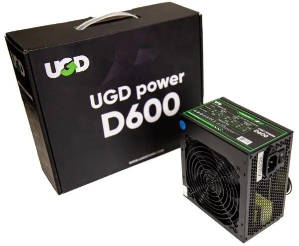Napajanje D600 600W UGD Power 12cm FAN, 20+4pin, 4+4pin, 3xSATA, 1xIDE, 2x6+2pin Black Slika 1