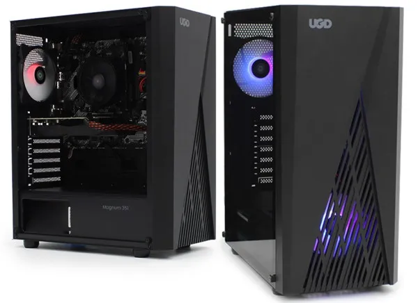 UGD Kuciste Magnum 351, ATX, providna stranica, ugradjeno 2xRGB kulera, Crno Slika 3