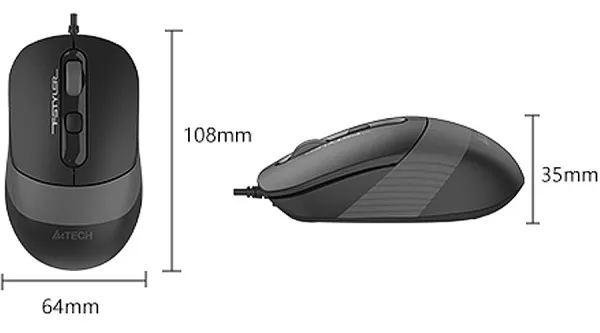 A4 TECH A4-FM10T A4Tech Fstyler opticki mis 2.4Ghz, 125Hz/600-1600Dpi, 108mm, Silent, 4-but, USB-C/A, GREY Slika 3
