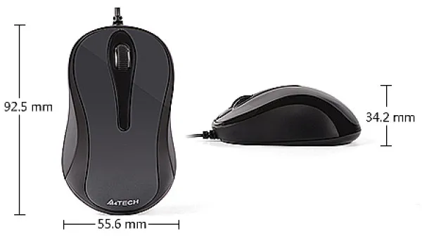 A4 TECH A4-N350 A4Tech opticki mis 1200Dpi, 92,5mm, 3-buttom USB, GREY Slika 3