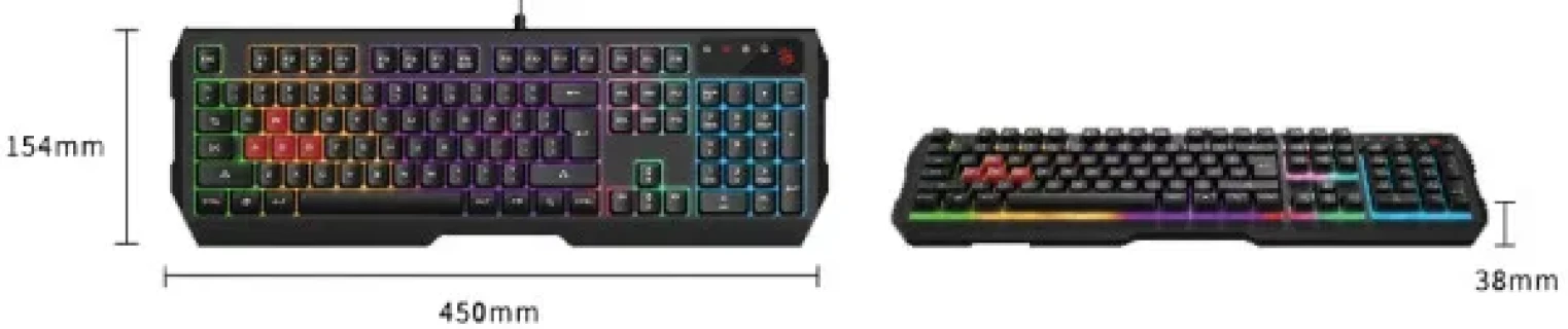 A4 TECH A4-B135N A4Tech Bloody Gejmerska svetleca tastatura(NEON LED), black, USB, US layout Slika 2