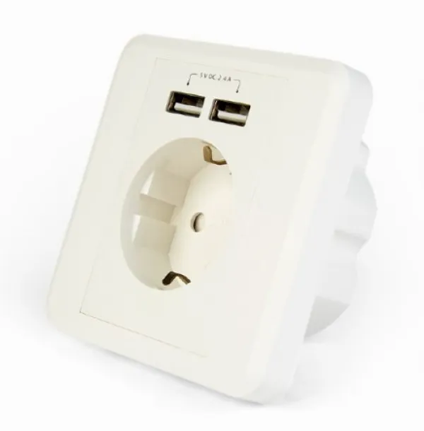 GEMBIRD EG-ACU2A2-01 Gembird AC Suko za utikac 2 porta USB punjac, 2.4A Slika 3