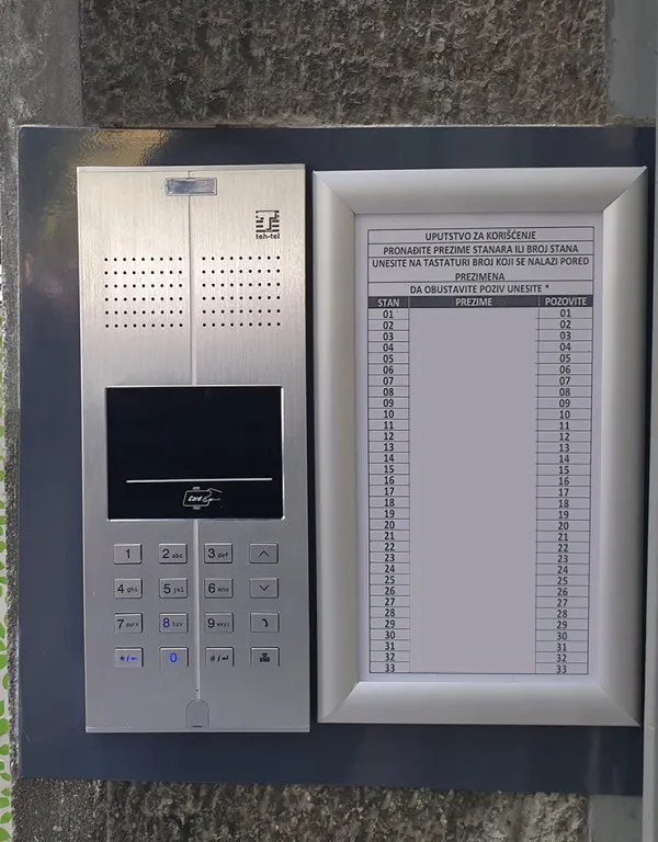 TEH-TEL Spoljna jedinica Q2C audio interfona sa čitačem Slika 1