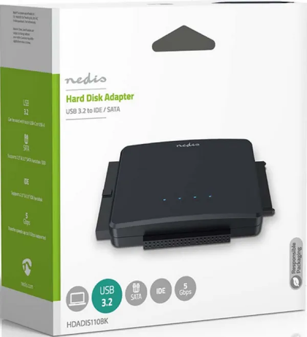 NEDIS HDADIS110BK USB3.2 za 2.5-3.5 HDD, IDE + SATA Adapter Slika 5