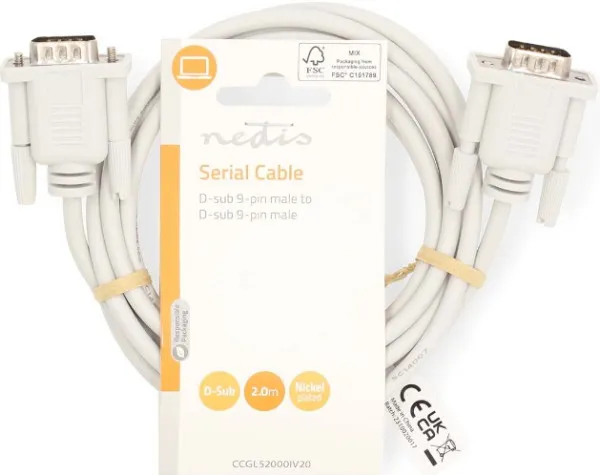 NEDIS CCGL52000IV20 D-SUB 9-Pin Male Serijski kabl za povezivanje starih štampaèa, skenera 2m Slika 1