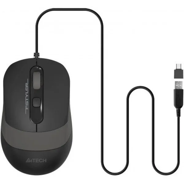 A4 TECH A4-FM10T A4Tech Fstyler opticki mis 2.4Ghz, 125Hz/600-1600Dpi, 108mm, Silent, 4-but, USB-C/A, GREY Slika 4