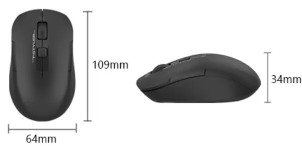 A4 TECH A4-FG16C Air BLACK A4Tech Fstyler DESK+AIR bezicni opticki mis 2.4Ghz,1000-2000Dpi,rechargeable 109m Slika 6