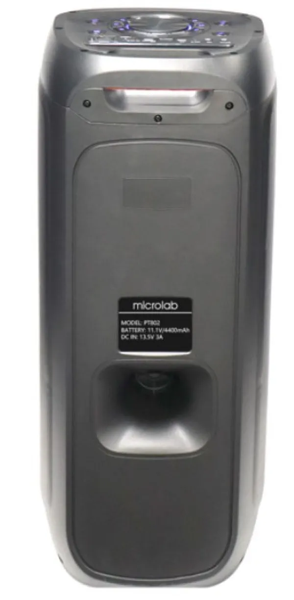 MICROLAB Microlab PT802W karaoke zvucnik 200W, Bluetooth, LED, 11,1V/4400mAh, TWS, Aux, USB, microSD, + Mic*2 Slika 8