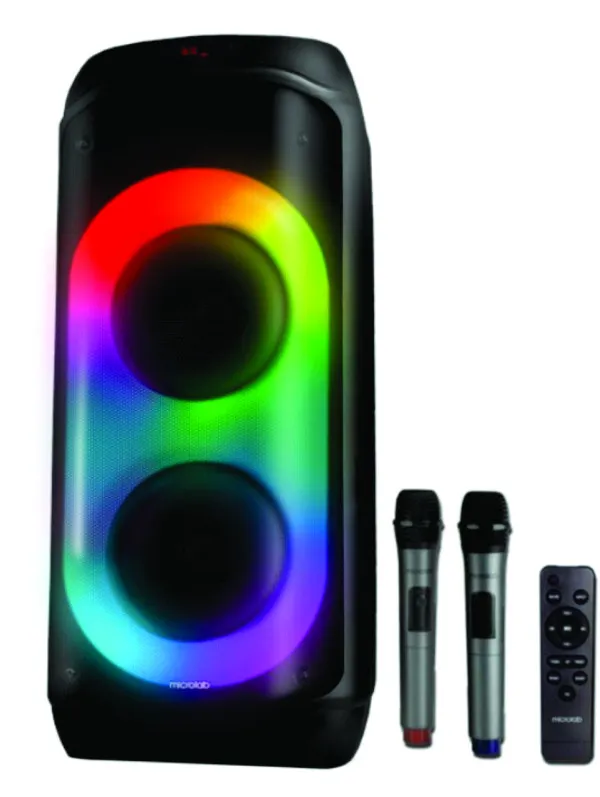 MICROLAB Microlab PT802W karaoke zvucnik 200W, Bluetooth, LED, 11,1V/4400mAh, TWS, Aux, USB, microSD, + Mic*2 Slika 7