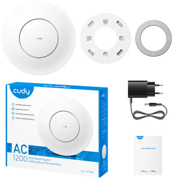 CUDY Cudy AP1300_P AC1200 WiFi Gigabit Access Point, pokriva 100m2, 50konekcija Slika 1