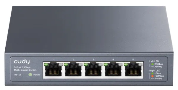 CUDY Cudy HS105 5-Port 2.5G Unmanaged Metal Switch za NAS zahteve koji zahtevaju intenzivnu propusnost Slika 1